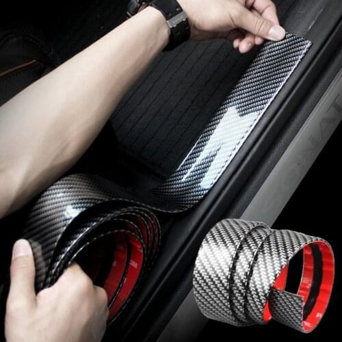 Car Door Protector Carbon Fiber Rubber Car Stickers Scratch Proof Auto Door Sill Protection Goods Moulding Strip Car Styling