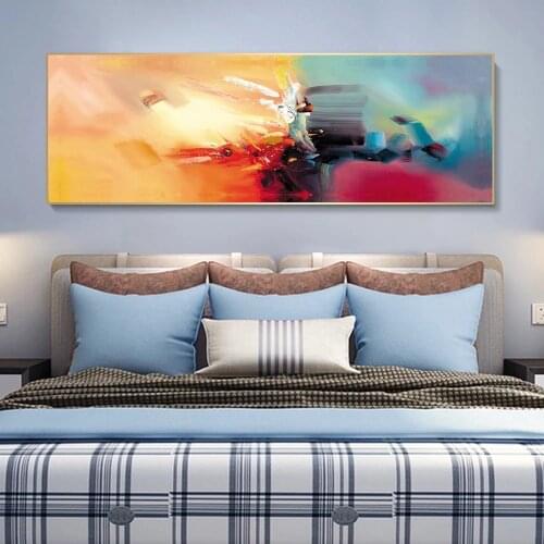 Yellow And Blue Abstract Wall Art Canvas Paintings On The Wall Posters And Prints Graffiti Art Canvas Pictures For Living Room
