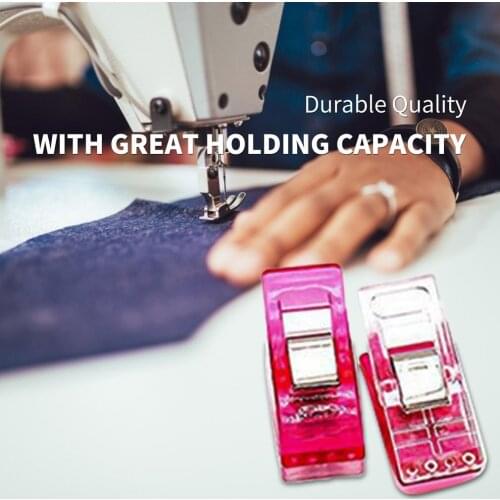 100Pcs Colorful Sewing Craft Quilt Binding Plastic Clips Clamps Pack For Patchwork Decoration Clamp Clothes Clip Sewing Tools