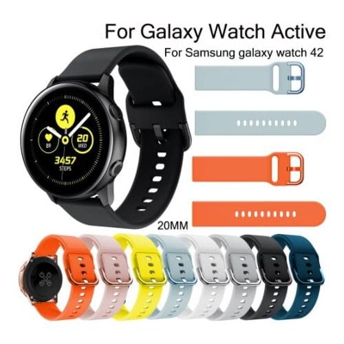 20mm Silicone Watchband for Samsung Galaxy Watch Active 42mm Replacement Bracelet Band For Huami Amazfit Bip/Amazfit 2