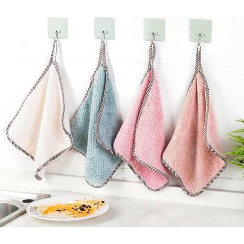 5Pcs/set Super Absorbent Microfiber Cleaning Cloth Kitchen Dish Cloth Towel Household Scouring Pad Rags Cleaning Towel E0997