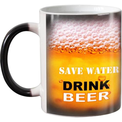 Free shipping Funny novelty Ceramic Color Changing Coffee Mugs Magic Tea Cup Mug save water drink beer