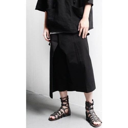 Summer mens trousers new trend casual loose mens super wide square pants skirt Pants Capris large pants