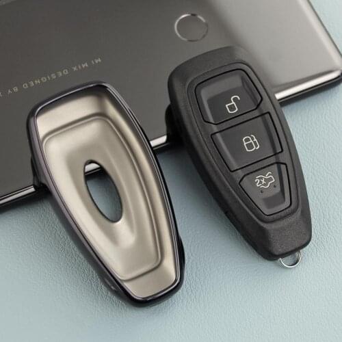 Car Key Shell Remote Control Bag Protective Cover With Key Chain For Ford Focus/Escape/Kuga/Ecosport/Fiesta 2012-2019