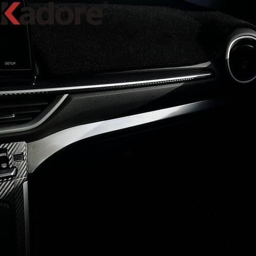 For Kia Cerato Forte K3 2019 2020 2021 Steel Carbon Fiber Interior Center Console Panel Strip Cover Trim Car Accessories LHD