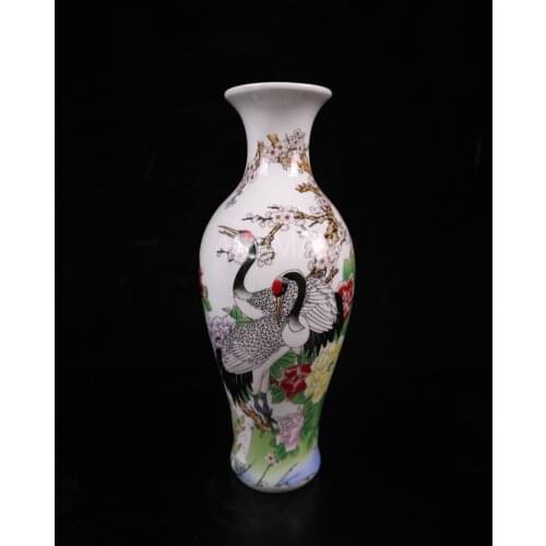 Elaborate Porcelain Hand Painting Flower Vase Crafts Home Decoration China