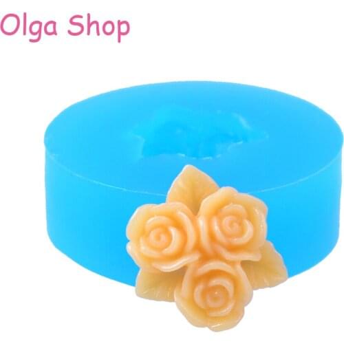 HYL089 15.2mm Rose Flowers Flexible Silicone Mold - Flower Mold Cake Decoration Fondant Craft Scrapbooking, Candy, Resin Jewelry