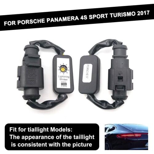 Dynamic Turn Signal Indicator 2Pcs Black LED Taillight Add-on Module Cable Wire Harness For PORSCHE Panamera 4S Sport Turismo