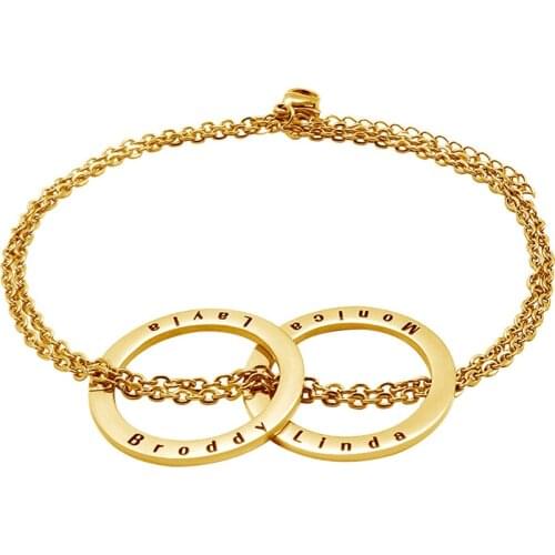 Customized Family Name Bracelet For Women Engraved Lover Baby Names Bracelet Chain Bracelets bileklik Round Shape