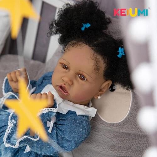 KEIUMI 57 CM Reborn Baby Dolls Full Silicone Body Alive Reborn Baby Doll Excellent Quality Baby Kid For Birthday Present