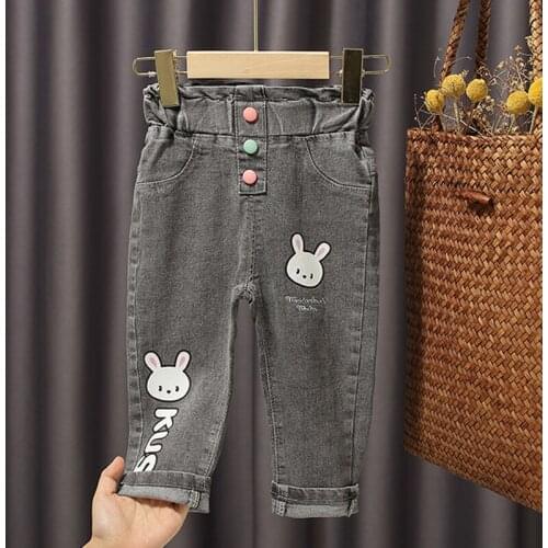 2020 spring autumn baby girls jeans kids pants children clothes girls leggings kids trousers cute all-matched toddler pants