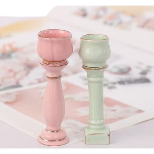 New Arrival 1:12 Dollhouse Miniature DIY Garden Rome ceramics Flower Pot Exterior Decoration Dolls Accessories