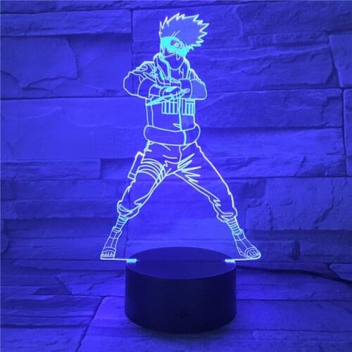 Light Naruto Cartoon kids Kakashi Sasuke Japanese Manga Anime Friendship Comic Sensor Lamp nightlight 3D Lamp Led Night