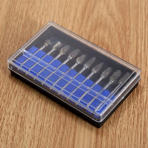 10x Carbide Burrs Kits Die Grinder Carving Bit for Dremel Rotary Tool Grinding Die Grinder Drill Milling Carving Bit Double Cut