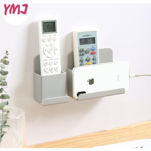 Wall Mounted Organizer Storage Box Remote Control Air Conditioner Storage Case Mobile Phone Plug Holder Stand Container Rack 1PC