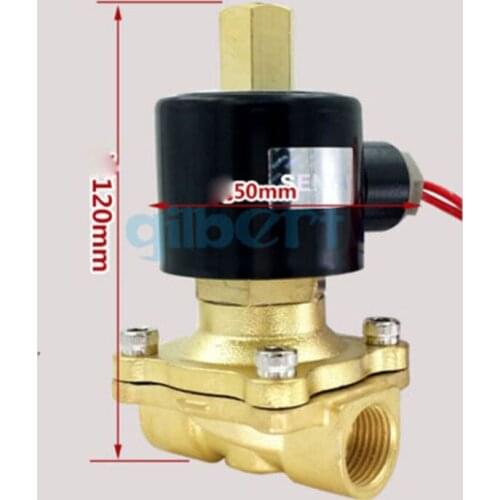DC12/24V AC110/220V 1/2" BSPP 18W Flow Port 16mm Normally Open Brass Gas Oil Water Solenoid Valve
