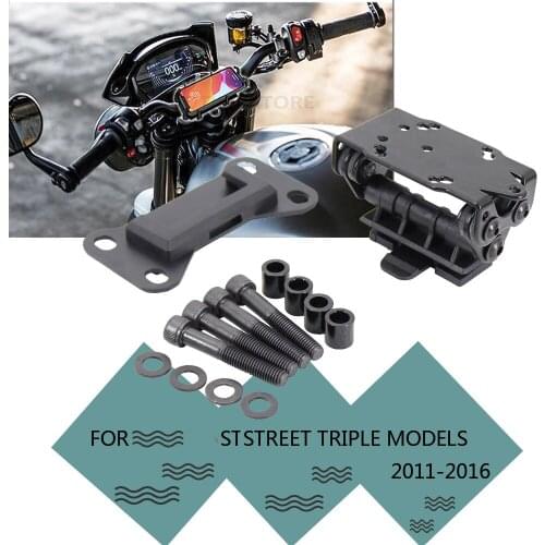 NEW Motorcycle Accessories Black Mobile Phone Holder GPS Stand Bracket For Triumphs Street Triple Models 2011-2016 2015 2014
