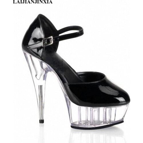 New transparent spareribs are ultra high with brides wedding shoes, baotou bag and sexy model runway Dance Shoes