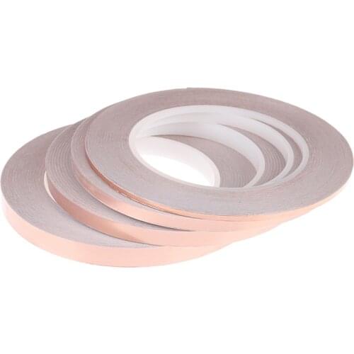 30M Single Side Conductive Copper Foil Tape Strip Adhesive EMI Shielding Heat Resist Tape 3mm 6mm 8mm 10mm