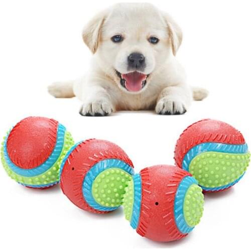 Pet Dog Toy Rubber Ball With Beef Taste Rubber Ball Anti-gnawing Pet Toys Pet Cat Dog Chew Toys Tooth Cleaning Balls Puppy Toys