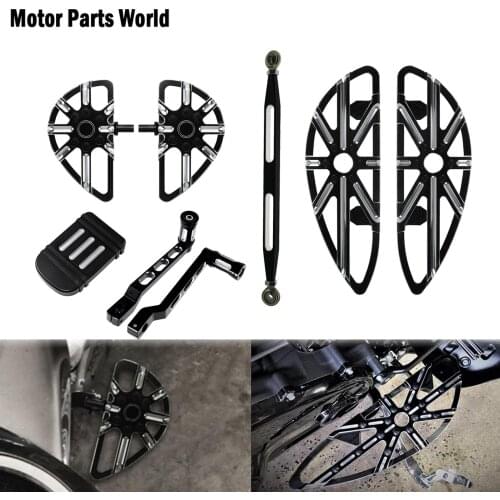 Motorcycle Foot Peg Footrest Pedals Driver Floorboards Brake Pedal Heel Toe Shift Levers Shifter Pegs Linkage For Harley Touring