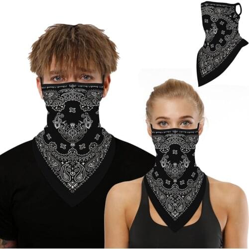 Unisex Seamless Print Neck Magic Scarves Ear Cover Face Shield Tube Scarf Bandana Windproof Motorcycle Headband Scarf Neck Tube