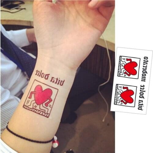 SHNAPIGN Running heart Flash Tattoo Hand Sticker 10.5*6cm Small Waterproof Henna Beauty Temporary Body Sticker Art FREE SHIPPING
