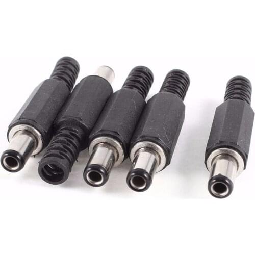 DC power Jack Male Plug 5.5*2.1MM 9mm short Charge Connector Plastic Cover