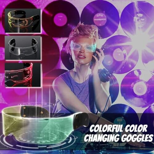 LED Colorful Luminous Glasses Vintage Punk Eyewear Men Women Adjustable Color Glasses Halloween Christmas Dance Party Eyeglasses