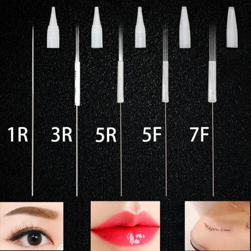 Traditional Needle 1/3/5/7RL with cap Disposable Sterilized Professional Tattoo Needles For Tattoo Eyebrow Machine PMU needles