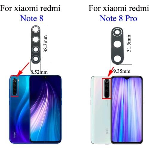 YuXi 2pcs for Xiaomi Redmi note 8 Camera Glass Lens Back Rear note 8 pro Camera Glass Lens Replacement Repair Spare Parts