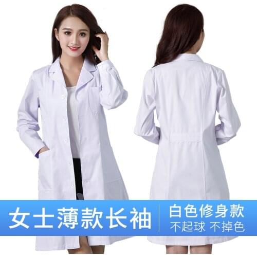 Womens Long Sleeve lab coats Fashion Scrub Tops Uniforms slim Front belt Pet veterinary Jacket