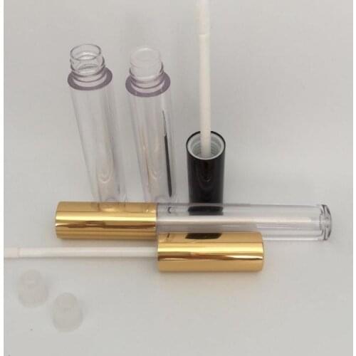 1000pcs Fast Shipping Empty Lip gloss tubes 5ML Lip gloss tube DIY makeup lip oil tubes round plastic tube with back cap SN1681