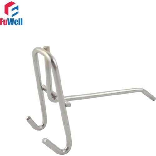 25pcs 100mm Length Grid Wall Bracket Hooks Metal Chrome-plated 3.5mm Wire Diameter Suppermarket Store Display Hooks