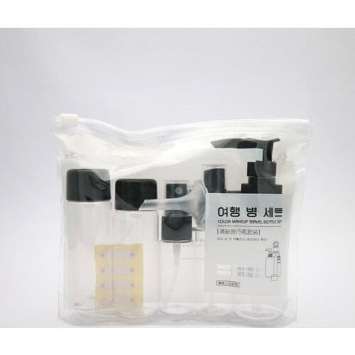 7pcs/set Portable Flight Travel Size Bottle Pack Liquid Containers Shampoo Cream Cosmetics Refilable Bottles Drop Shipping