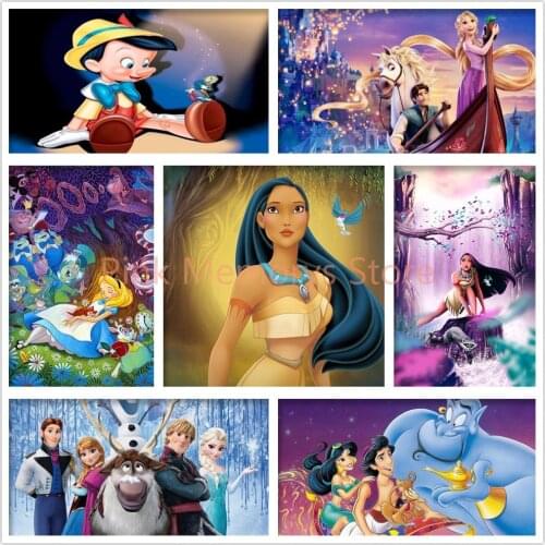 5D DIY Disney Full Diamond Painting Cross Stitch Kit Cartoon Painting Gift Square Diamond Embroidery Mosaic Pattern Home Decor