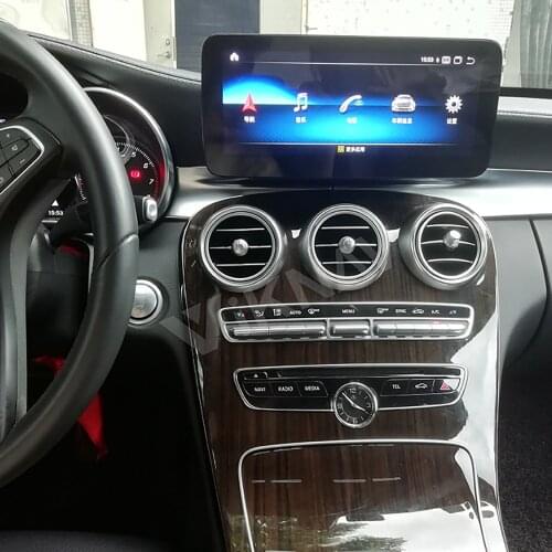 Car gps video multimedia player for mecerdes benz c w205 glc x253 v x446 2015-2021 android auto radio car audio tape recorder