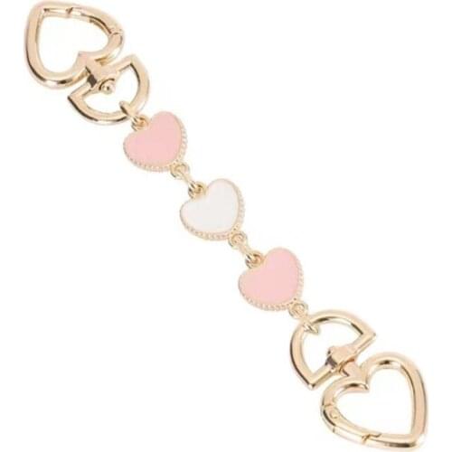 D0LF Heart Shape Purse Strap Extenders Chain Charms for Handbag Crossbody Shoulder Bag