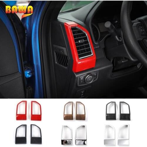 BAWA ABS Car Interior Dashboard Air Conditioning Vent Outlet Decorative Cover Ring For Ford F150 2015 Up Car Styling