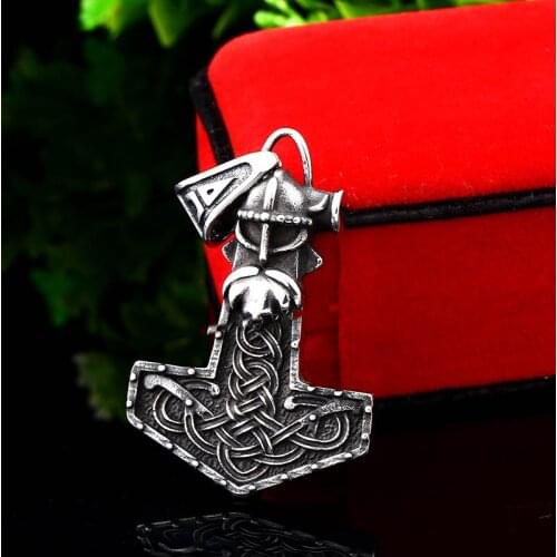 Europe Viking Hammer Necklace Pendant 316L Stainless Steel Iron Blood Glory Mens pendant Fashion Lucky charm Jewelry