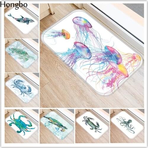 Hongbo New Fashion Creative Rugs Washable Marine Life Carpet Mats Bedroom Non-Slip Floor Mats Area Rug for Living Room