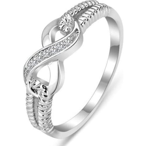 Fashion Cz Infinity Endless Love Claddagh 8 Shape Rings for Women Plata/argento Filled Jewelry Anel Feminino
