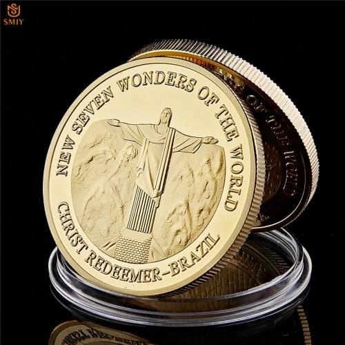 2017 Christ Redeemer-Barzil New Seven Wonders Of The World Reissue Gold Plated Coin Collection