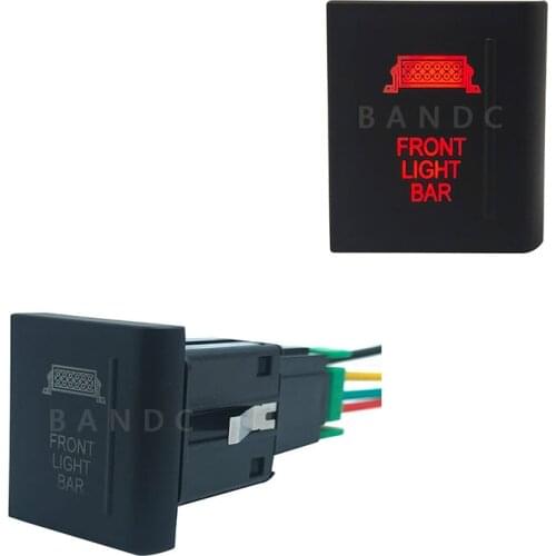 Red Led, Right Side Left Side Car FRONT LIGHT BAR Push Button Switch with Wires for VW Volkswagen Amarok, 3Amp 12V,Auto Parts