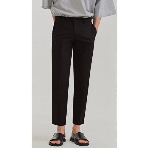 Summer thin Capris casual loose trousers mens slim fit small feet Korean fashion vertical Capris large pants