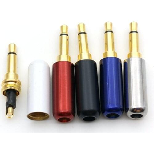 Copper Gold Plated 1/8" 3.5mm Mono plug Audio plug soldering adapter