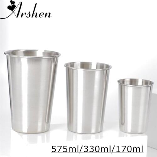 170ml 330ml 575ml Stainless Steel Metal Cup Beer Cups White Wine Glass Coffee Tumbler Tea Milk Mugs Outdoor Travel Camping Mugs