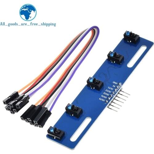 MH-ET LIVE 5 channel Infrared Reflective Sensor TCRT5000 KIT 5 way/road IR Photoelectric Switch Barrier Line Track Module
