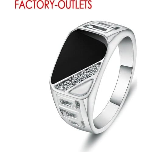 925 Sterling Silver Fashion Square Finger Rings For Women Jewelry Statement Anillos Super Nice Christmas Accessory