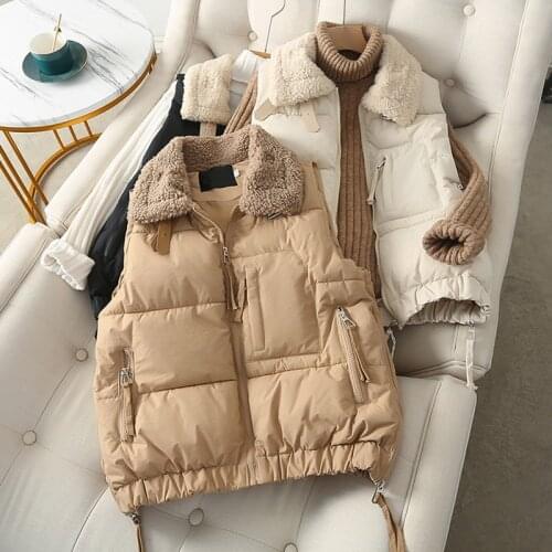 2021 New lambswool Women Vests Autumn Korean Plus Size Sleeveless Jackets Ladies Fashion Zipper Casual Waistcoat Female